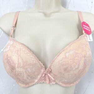 VS Bombshell Inspired Adds 2 Cups Ultimate Pushup Bra 38B Nude Lace